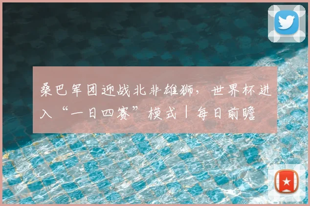 桑巴军团迎战北非雄狮,世界杯进入“一日四赛”模式|每日前瞻